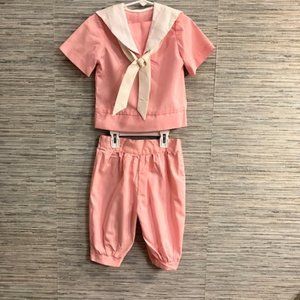 Vintage Tailor Made SAILOR OUTFIT - Top & Matching Knickers - Girl's Size 4/5